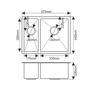 Мойка H57544 Melana ProfLine 3,0/200 сатин с коландером